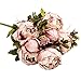 Ogrmar Vintage Artificial Peony Silk Flowers Bouquet for Decoration (Cameo Brown x2)