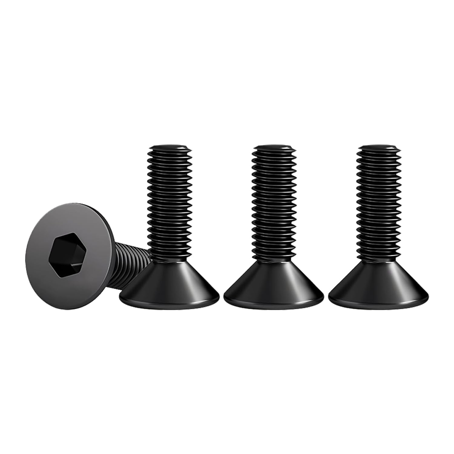 Drenky M5 Countersunk Bolts, M5 X 10mm Black Screws Countersunk 25 Pcs 304 Stainless Steel Flat Head Hex Socket Cap Screws DIN 7991 / ISO 10642 Rustproof Machine Screws, Fully Thread — image 1