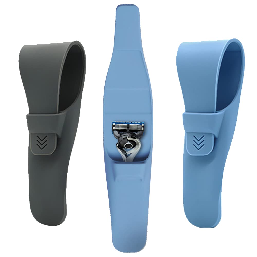 2Pack Silicone Razor Carrying Case, Portable Soft Shaver Cover Bag Protector, Safety Waterproof Travel Razor Organizer Cover