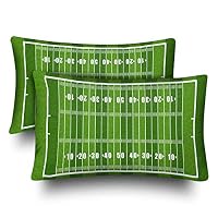 SPXUBZ Kids Sports Football Field Children Playtime Play Field Home Decor Gift Rectangular Indoor Cotton Pillowcase (Two Sides),2PC