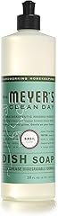 MRS. MEYER'S CLEAN DAY Liquid Dish Soap, Biodegradable Formula, Basil, 16 fl. oz