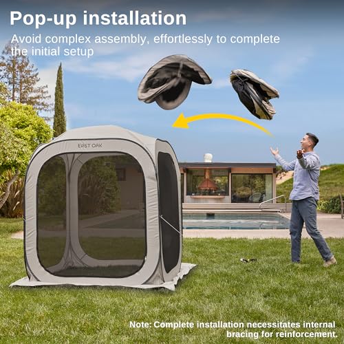 East Oak 6x6 FT Pop Up Screen Tent with Mosquito Net & UV Protection, Instant Portable Gazebo for Patio & Camping image 21
