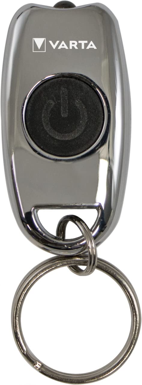 Varta Metal Key Chain Light LED with 2 x CR2016 Button Cells, Zinc alloy, Silver