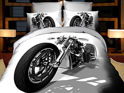 World of Cotton Black Chopper Cruiser 3D Premium Bedding Set Single Size 4 pcs + pillowcases 50x75 cm + flat sheet