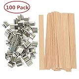 100 Piece 5 inch Wood Candle Wicks for Candle Making and Candle DIY (100 Pack)