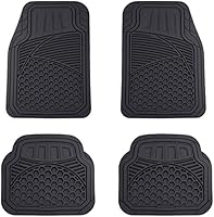 AmazonBasics 4 Piece Heavy Duty Car Floor Mat, Black