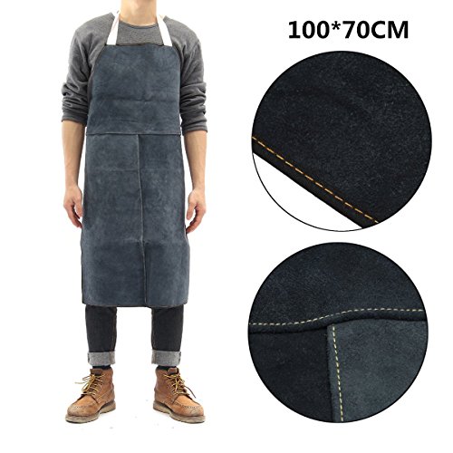GGGarden Welding Apron Protective Clothing Thermal Protection Workwear Leather 100X70CM - #3 - Thumbnail 5