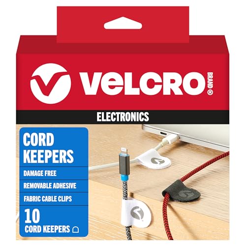 VELCRO Brand Cable Clips | 30 Pack Nylon Cord Keeper with Adhesive | Removable…