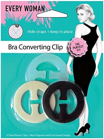 Every Woman Bra Converting Clip : Hide Straps Keep Bra in Place: Nude Clear Black