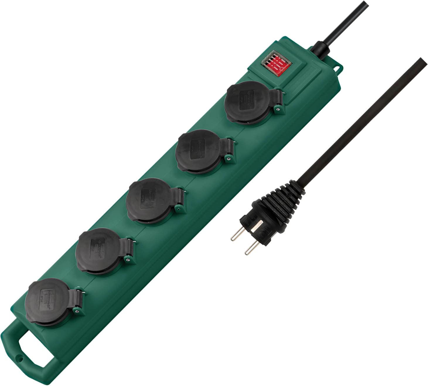 Brennenstuhl Super-Solid SL 554 Garden Socket Power Strip 5 m with Switch IP54 Outdoor Use Green