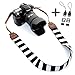 Camera Shoulder Neck Strap by Morxy – Modern Belt For All DSLR Camera Nikon/ Canon/ Sony/ Olympus/ Fujifilm/ Pentax - Perfect Gift For Women (Black and White Stripes)