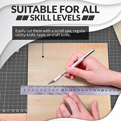 Basswood Sheets for Crafts 1/8 inch, 3mm Plywood Sheets for Laser Cutting, Wood Burning, Architectural Models, Drawing - 10 Pack Bass Wood 12 x 12 inch (SS Custom Products)