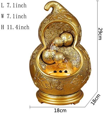 Statues Resin Fountain,Decorative Fountain in The Living Room Office Indoor Tabletop Fountains Desktop Waterfall Fountain Tabletop Water Fountain with led Light-Resin Fountain B 11.4inch