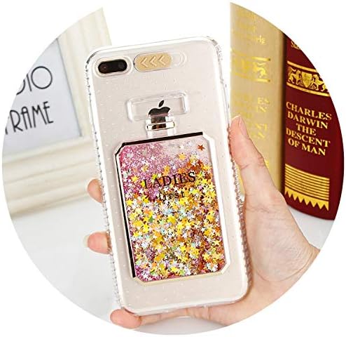 Luxury Bling Stars Dynamic Liquid Quicksand Clear Phone Case for iPhone X Max XR 7 8 6 6S Plus 5 5S SE Cover Led Flash Light Up,Gold,for iPhone 6 6S