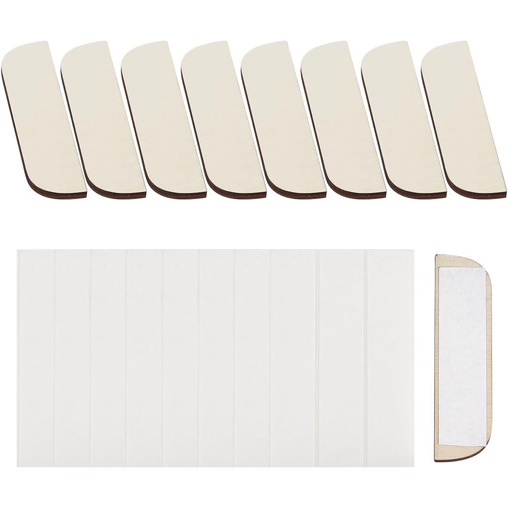 CRASPIRE 24Pcs 3.5 Inch Hinge Repair Kit Wooden Filler Plate Door Hole Cover Accessories Kitchen Cabinet Blanks with Double Sided Tapes