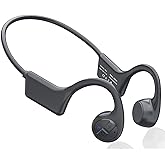 ROPASOMIC Bone Conduction Headphones, 12 Hours Playtime Bluetoeth 5.3 Headset Open Ear Wireless Earphone - IP55 Sweatproof Built-in Mic,Perfect for Running Cycling Hiking Workouts(Black)