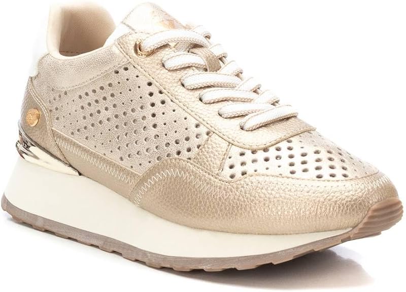 - Ténis Dourados Femininos - Calçado Confortável e Versátil - Moda Casual - Modelo 14377901 (Tamanho 38)