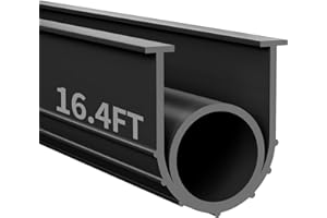 CRYOZEO Garage Door Seals Bottom Rubber Weather Stripping Kit Seal Strip Replacement, U+O Ring Weatherproof Threshold Buffering Sealing Rubber, 5/16 Inch T Ends, 3.94 Inch Width (16.4 Ft, Black)