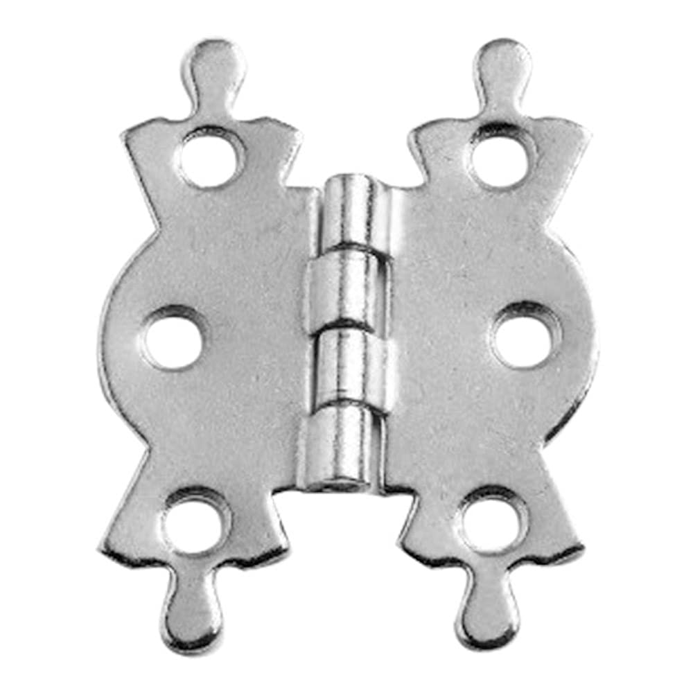 Merriway BH06196 (4 Pcs) Butterfly Hinge Chrome Plated 40mm - Pack of 4 Pieces, Silver Tone
