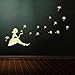 Amaonm Removable DIY Glow in The Dark Luminous Light Beautiful Girl and Dandelion Wall Decals Stickers Home Art Decor Wall Decorative for Girls Babys Bedroom Wall Decorations