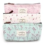Countryside Flower Floral Pencil Pen Case Cosmetic Makeup Bag£¬ Set of 3