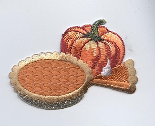 Pumpkin with Pie Iron on Embroidered Patch