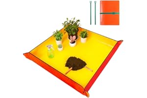 Emycool 26.8" x 26.8" Repotting Mat for Indoor Plants Transplanting Control Mess, Waterproof Potting Mat Portable Planting Potting Tray Gardening Gifts for Women and Plant Lovers, Orange