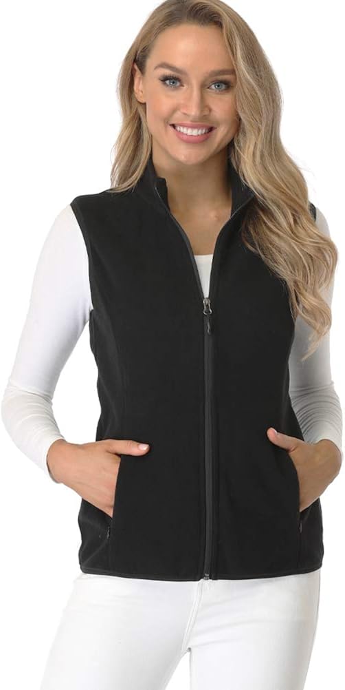 fuinloth Women's Fleece Vest, Polar Soft Sleeveless Classic Fit with Zip up Pockets at  Women's Coats Shop