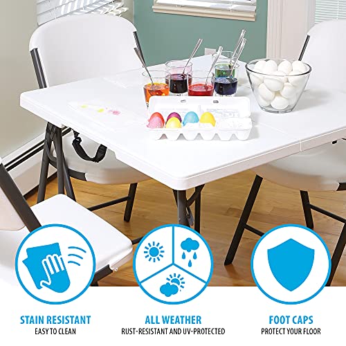 Lifetime 80273 Fold in Half Square Table, 34 Inch, White Pricepulse
