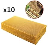 EatingBiting?R?10pcs 20cm x 41cm Sheets Natural Beeswax Candlemaking Bee Wax Honeycomb Beekeeping / Beekeeping Nest Box Nest Foundation Beeswax Honeycomb Sheets Beekeeping Raising Tools