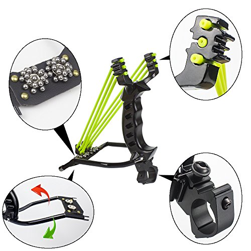 Wisdoman Outdoor Athletics Slingshot Kit, Adjustable Stainless Professional Hunting Catapult High Powerful Slingshots Rubber Bands and 50 Steel Balls (Black) Wisdoman Outdoor Athletics Slingshot Kit, Adjustable Stainless Professional Hunting Catapult High Powerful Slingshots Rubber Bands and 50 Steel Balls (Black)