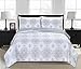 Home Fashion Designs Portia Collection Quilt Set, Full/Queen, Frost Grey