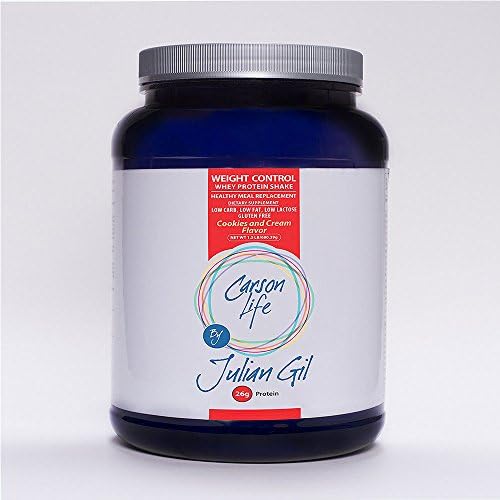 Carson LifePure Isolate Whey Protein Powder by Julian Gil - Cookies & Cream - 1.5 Pounds - 26 Grams Protein Per Serving - 1% Carbs - Promotes Lean Muscle - Makes Delicious Shakes - Men or Women