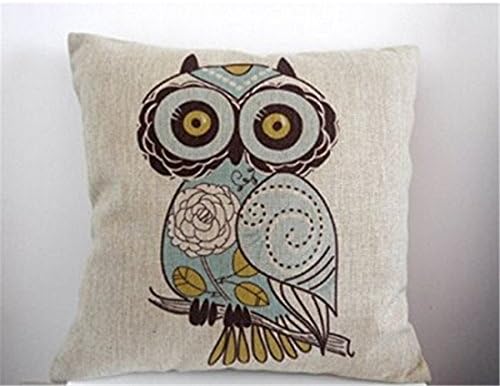 Dhnewsun Linen Cushion Cover Printed Decorative Cushion Covers Pillowcase 18x18 inch The Owl 1