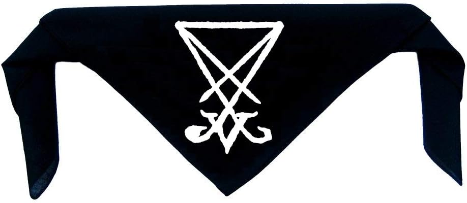 Sigil of Lucifer Bandanna - Pentagram Leviathan Cross Demonic Baphomet Devil Evil demon dragon Goat's Head Gothic Metal Occult Punk Satan Satanic Skeleton Voodoo Wicca Witchcraft Inverted demon