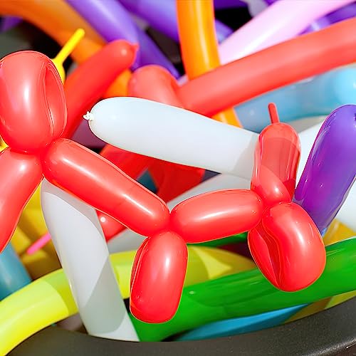 3 otters 155PCS Modelling Balloons with Pump, Twisted Balloons Long Balloons 260q Balloons Animal Balloons for Kids Birthday Party Wedding Christmas Magic Clown Show 17 Assorted Colors