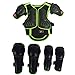Takuey Kids Motorcycle Armor Suit Dirt Bike Chest Spine Protector Back Shoulder Arm Elbow Knee Protector Motocross Racing Skiing Skating Body Armor Vest Sports Safety Pads 3 Colors (Green, S)