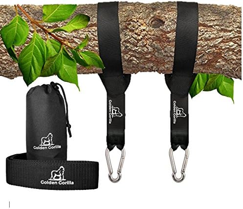 GOLDEN GORILLA Tree Swing Straps Hanging Kit (Set of 2) | EXTRA STRONG 1200 LBS | Fast &amp; Easy Instillation | Great for Swings and Hammocks | 100% Waterproof | Carry bag included!