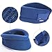 VELPEAU Neck Brace for Neck Pain and Support -Soft Cervical Collar for Sleeping in Bed, Snoozing, Sleeping Upright, Anti-Snoring, Sleep Apnea for Women & Men(Blue, Comfort Version, S: 10.5-11.5