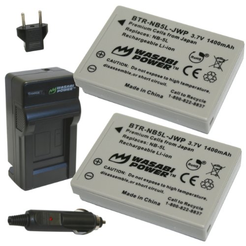 Wasabi power battery (2-pack) and charger for canon nb-…