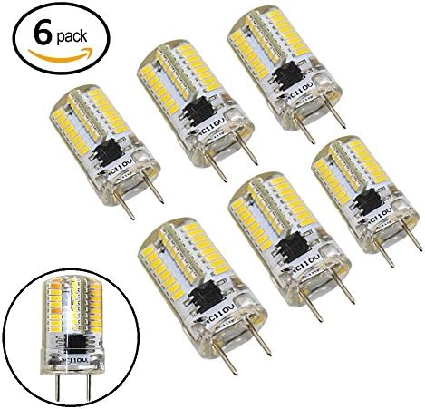 TUTU TECH Dimmable G8 LED Bulbs, 110V 2.5W Warm White 3000K, 64 x 3014 SMD Energy Saving Light Bulbs (20W Halogen Bulb Equivalent) for Light Fitting, 6 Pack
