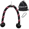 Break Limitz Pink Tricep Rope Pull Down & Poster Set | 27 or 36 Inch Heavy Duty Nylon Rope, Chrome Cable Attachment | Professional or Home Gyms | Includes Snap Hook, Poster, Bag (27 Inch)