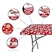 AtkEssentialProducts Waterproof Plastic Vinyl Tablecloth Elastic Edged Rectangular Fitted Picnic Cover Outdoor tablecloths Rectangle Tables Home Indoor Fits 6ft 3072 Folding Table Xmas Patterned