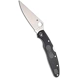 Spyderco Police 4 Lighweight Knife - Black FRN Handle with PlainEdge, Full-Flat, VG-10 Steel Blade and Back Lock - C07PBK4