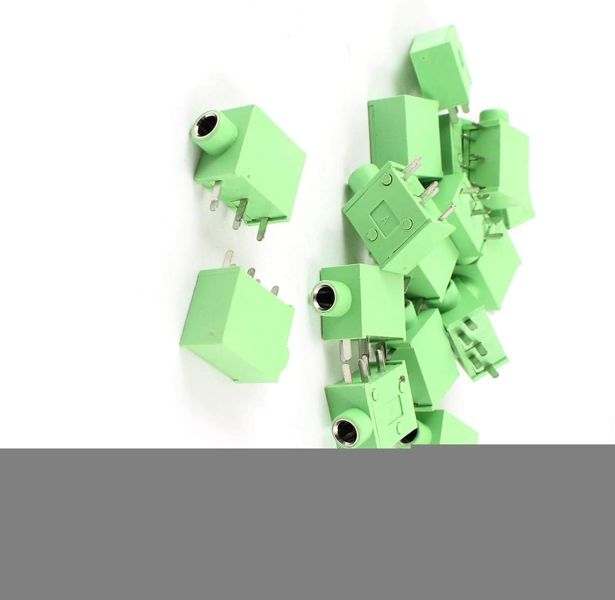 Aexit PCB Mount Audio & Video Accessories 5 Pin 3.5mm Stereo Jack Socket Female Connector Green Connectors & Adapters 15 Pcs