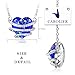 2017 Graduation Jewelry Gifts - CAROLIER Blue Heart Pendant Necklace Made with Swarovski Crystas Engraved 