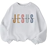 RoseSeek Girl's Christian Sweatshirts Letter Graphic Long Sleeve Crewneck Pullover Tops Fall Clothes