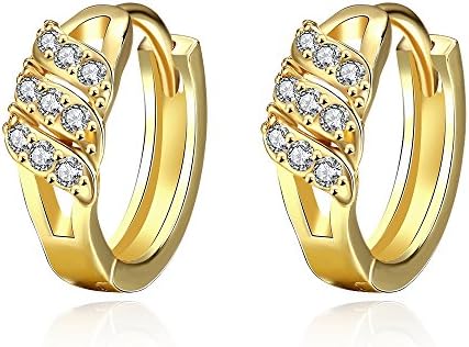 KIMING Vintage Cute Bridal Trendy Cubic Zirconia 18K Gold Plated Clip on Stud Earrings for Women