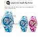 ZEIGER New Fashion Children Kids Teen Girls Watches Age 7-15 Time Teacher, Cartoon Character Heart Shape Band (Blue)