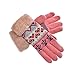 YAN & LEI Women's Cute Hearts and Trees Knitted Winter Gloves with Roll Up Cuffs